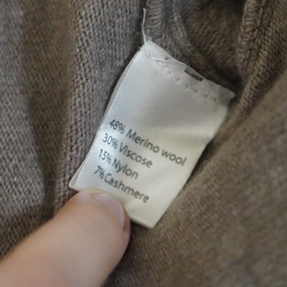 Vintage Benedetta B Grey Merino Wool Cashmere Cardigan S Minimalist drapey - Picture 7 of 8